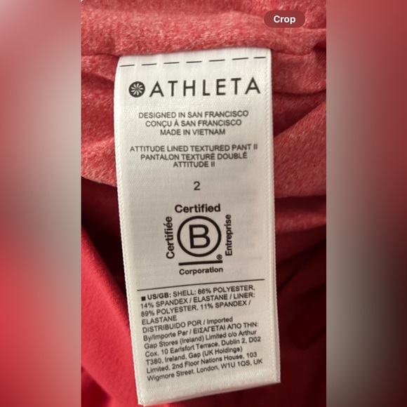ATHLETA NWT Attitude Lined Texture Pant II in Serpentine Matador Red - Size 2 - Picture 2 of 12